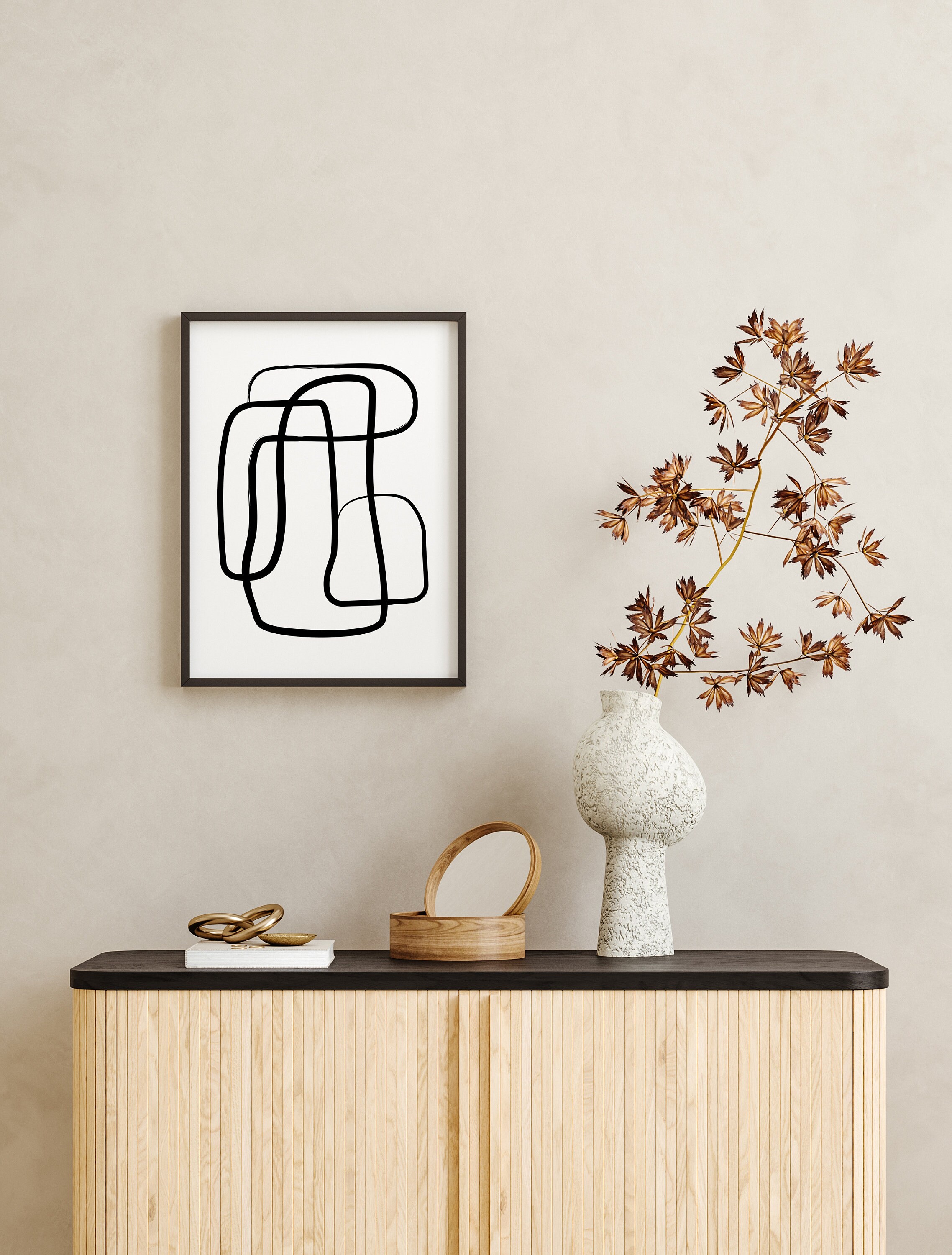 Modern Abstract Printable Wall Art, Black and White Art Print ...