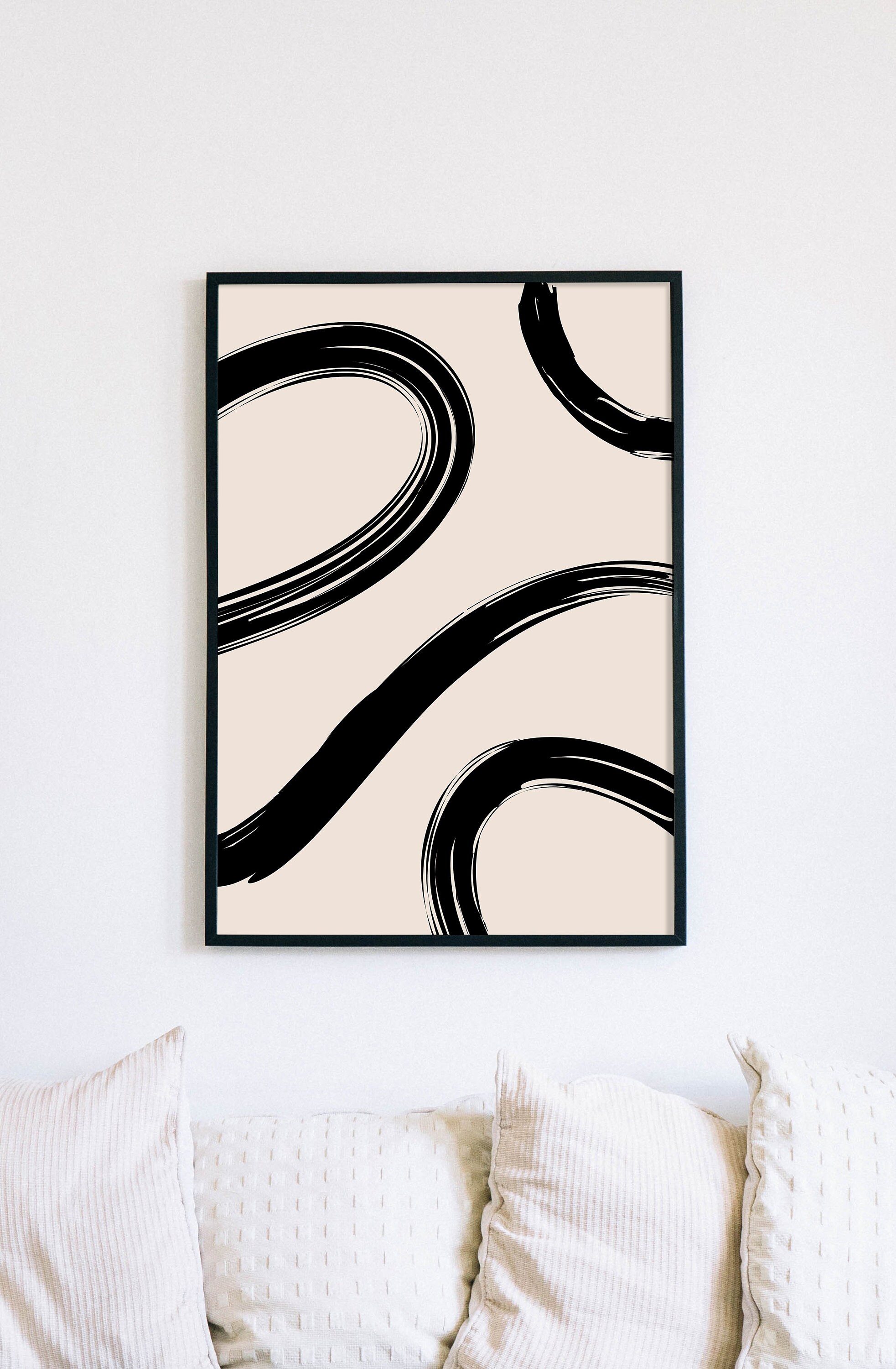 Abstract Paint Brush Strokes Printable Wall Art Minimalist Etsy
