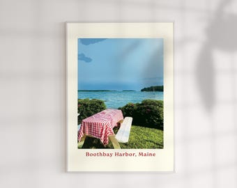 Picnic on Boothbay Harbor, Maine Poster / Wall Art