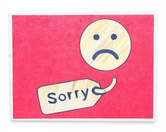 Sorry Hand Carved Card