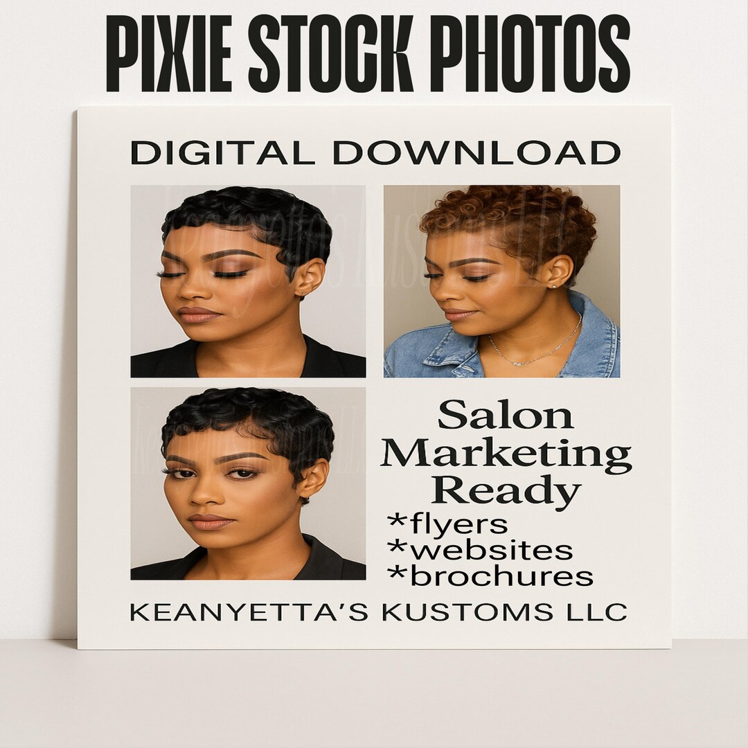 Luxury Pixie Cut Ad Set | Melanin Models, Salon Marketing (digital ...