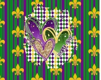 Fondo para envolver vasos de Mardi Gras: paquete PNG (descarga digital)