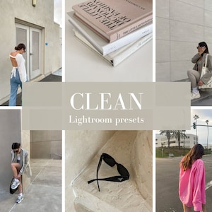 4 Clean Lightroom mobile and desktop presets - Lightroom presets for mobile - Clean presets - Clean girl Aesthetic presets