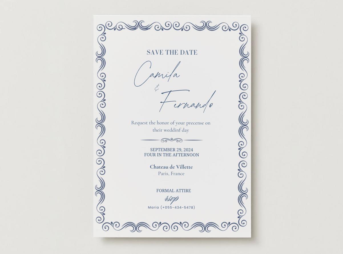 Save the Date Wedding Invitation card - Canva Template easy to edit! For printing or digital