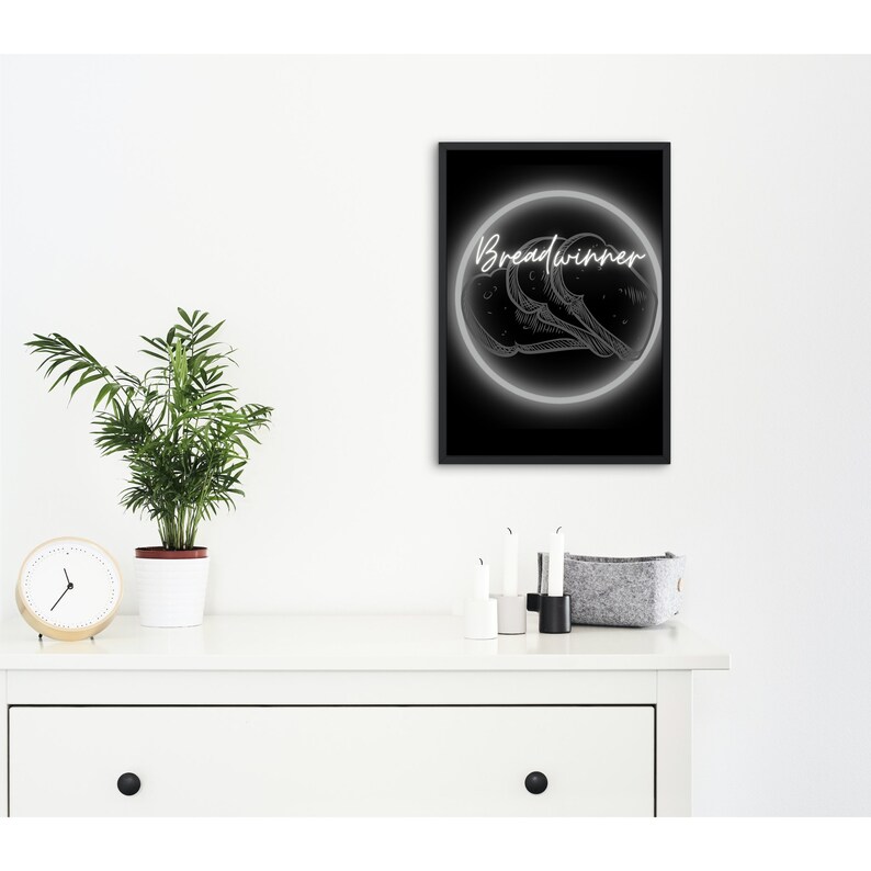 BREADWINNER Poster Printable Instant Digital Download Cool Room Decor Rock Alt Neon Etsy
