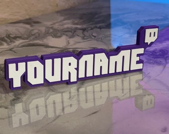 Custom 3D Printed Twitch Style Name Plate | Streamer - Gamer - Kids Room - Door Sign - Name Plate - Plaque - Gamer Gift