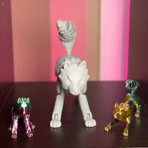 Articulating 3D Printed Wolf | Flexi Animal - Fidget Toy - Desk Toy - Desk Friend - Pet Wolf - Animal Decor