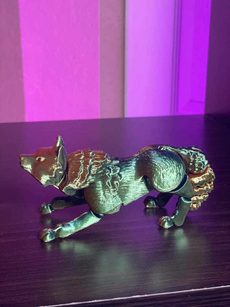 Articulating 3D Printed Wolf Flexi Animal Fidget Toy Pet Etsy