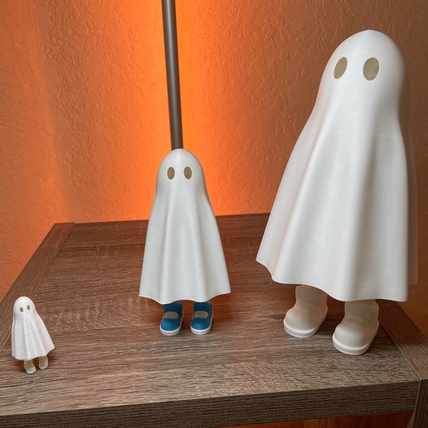 3D Printed Ghost With Hidden Legs | Unique Stand Up Ghost - Halloween Decor - Spooky Sheet Ghost - Spooky Season