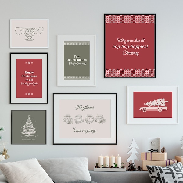 Christmas Vacation Printable Wall Art | 7 Designs & 7 Sizes | Christmas Decor | Christmas Digital Print | Instant Download