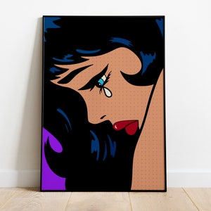 Illustration, Pop Art Wall Art, Comic Art Digital Poster, Instant Download, Pop Art Printable Large Wall Art