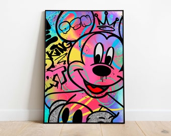 ミッキーマウスの現代アートイラスト：漫画ポップアート（デジタル