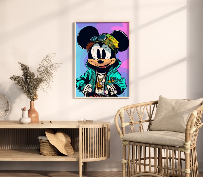 Mickey Mouse, Digital Art, Downloadable Print, Print Artwork, Wall Art, Pop Art image 3
