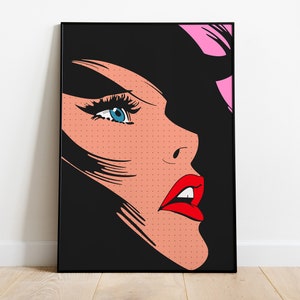 Illustration, Pop Art Wall Art, Comic Art Digital Poster, Instant Download, Pop Art Printable Large Wall Art