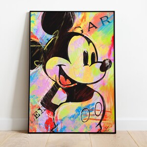 Mickey Mouse Pop Art Print: Colorful Comic Canvas (Digital Download)