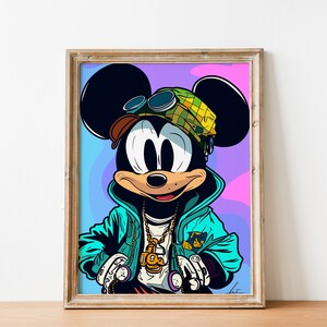Mickey Mouse, Digital Art, Downloadable Print, Print Artwork, Wall Art, Pop Art image 2