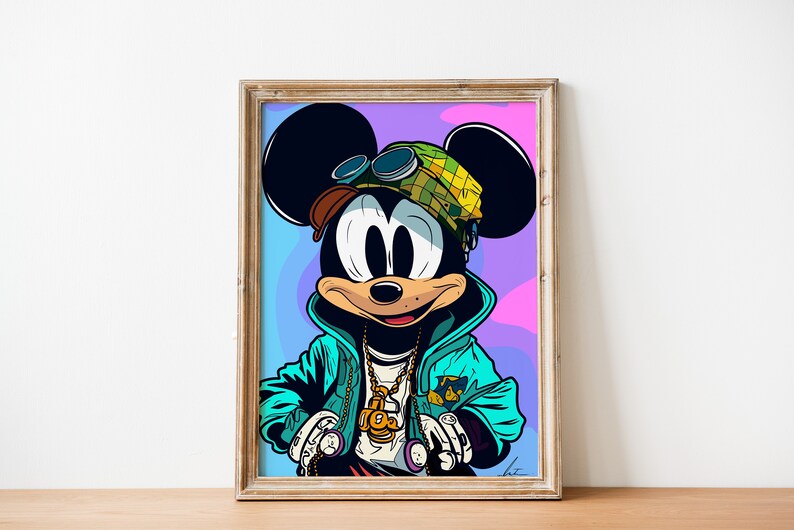 Mickey Mouse, Digital Art, Downloadable Print, Print Artwork, Wall Art, Pop Art image 2
