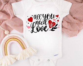 All You Need is Love Baby Onesie®, Valentine Baby Bodysuit, Gift for New Mom, Love Outfit, Baby Love