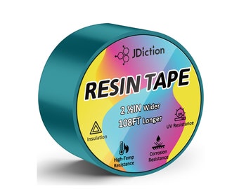 JDiction UV Resin Tape for Epoxy Resin Molding, 2.5IN W x 108FT L Resin Tape, Heat Resistant Anti-Corrosion Easy Peel,For Jewelry Making