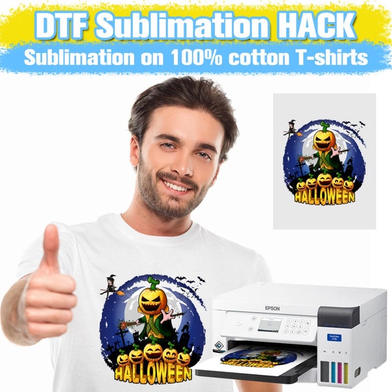 SUBLIMATION ON COTTON WITH DTF ADHESIVE POWDER & DTF FILM