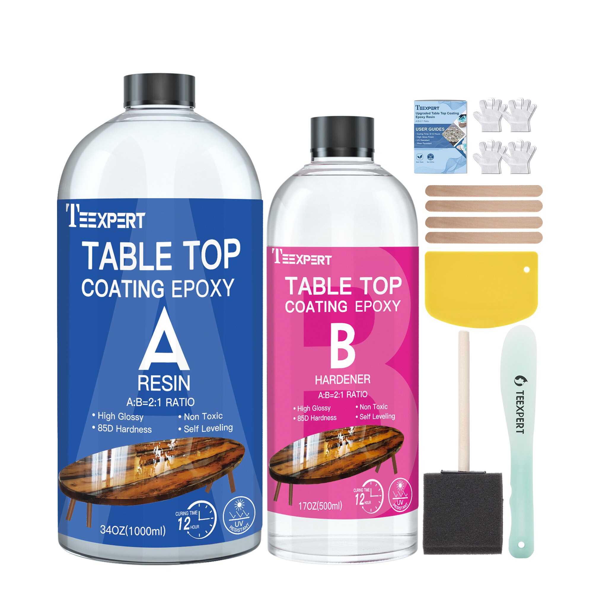 Teexpert Table Top Epoxy Resin, 51OZ Coating Epoxy Resin for