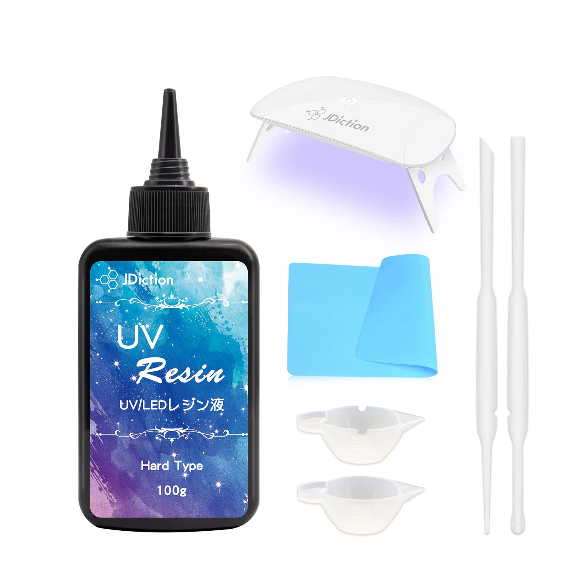 JDiction Kit de résine UV avec lumière, résine dure super