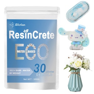 JDiction ResinCrete, Water Based Casting Resin for Beginners, 20-30Minutes Demold, Fast Curing Terrazzo Resin, Self Leveling Coating Resin