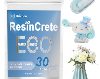 JDiction ResinCrete, Water Based Casting Resin for Beginners, 20-30Minutes Demold, Fast Curing Terrazzo Resin, Self Leveling Coating Resin