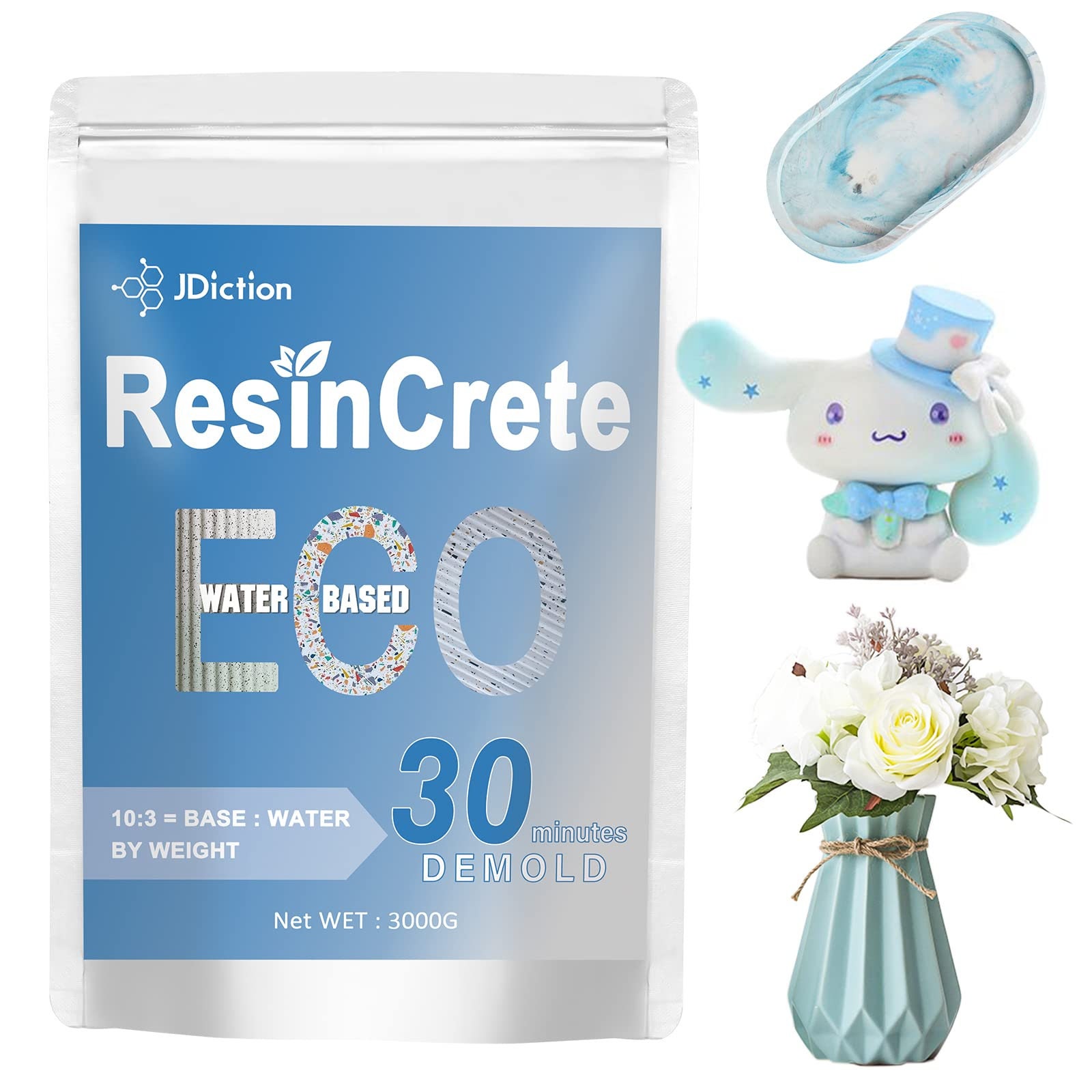 Jdiction Resincrete, Water Based Casting Resin for Beginners, 20