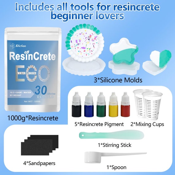 JDiction Epoxy Resin Kit for Beginners with Resin Molds Pigment