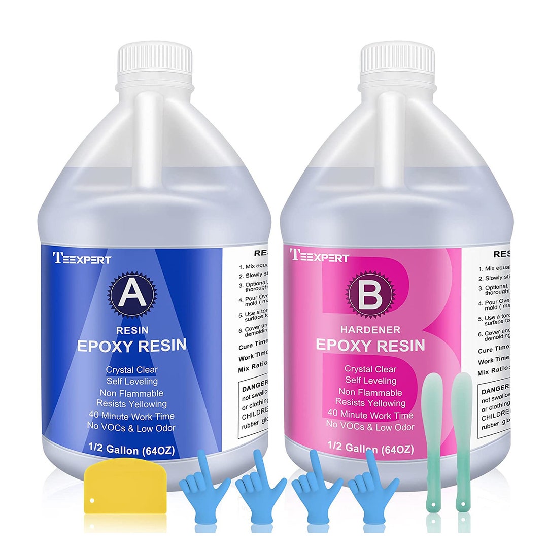 Teexpert Epoxy Resin, Crystal Clear Safe Casting Resin Kit for Epoxy and Resin Art Crafts
