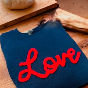 Embroidered Chenille yarn | Gift for her || Crewneck sweatshirt || Custom sweatshirt || Love sweatshirt | Team spirit | Cheer mom | Eagles