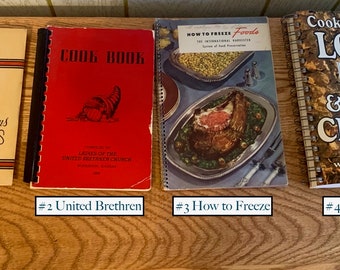 Vintage Cookbooks 1947-1981 New Orleans Recipes, Kansas Cookbooks, How to Freeze Foods, and Cooking With Love and Cereals Free Shipping