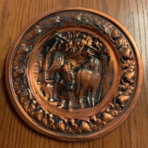 12 Inch Decorative Wall Plate Brass-colored metal Farrier Themed
