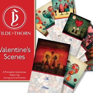 ¡Tarjetas imprimibles de San Valentín con ilustraciones de amor! 8 San Valentín imprimibles con ilustraciones de amor y afecto.
