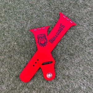 Georgia Bulldog Apple Watch Band| Go Dawgs Silicone Band| UGA Watch Band| Gifts for Him| Christmas Gifts