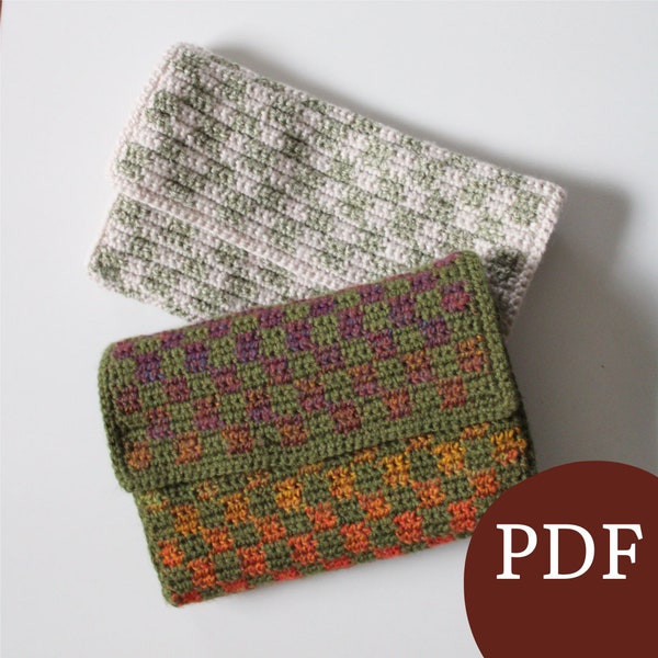 Checker Print Clutch Book Sleeve | Crochet Pattern