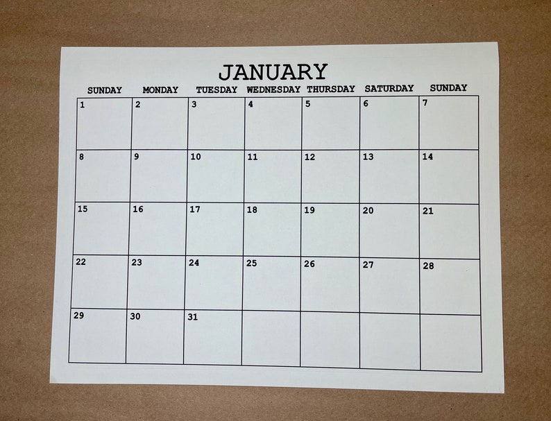 20242025, Full Page Calendar Stickers 7.75x10.25, CHOOSE Start Month