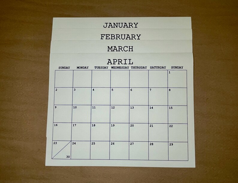 20242025, Full Page Calendar Stickers 7.75x10.25, CHOOSE Start Month
