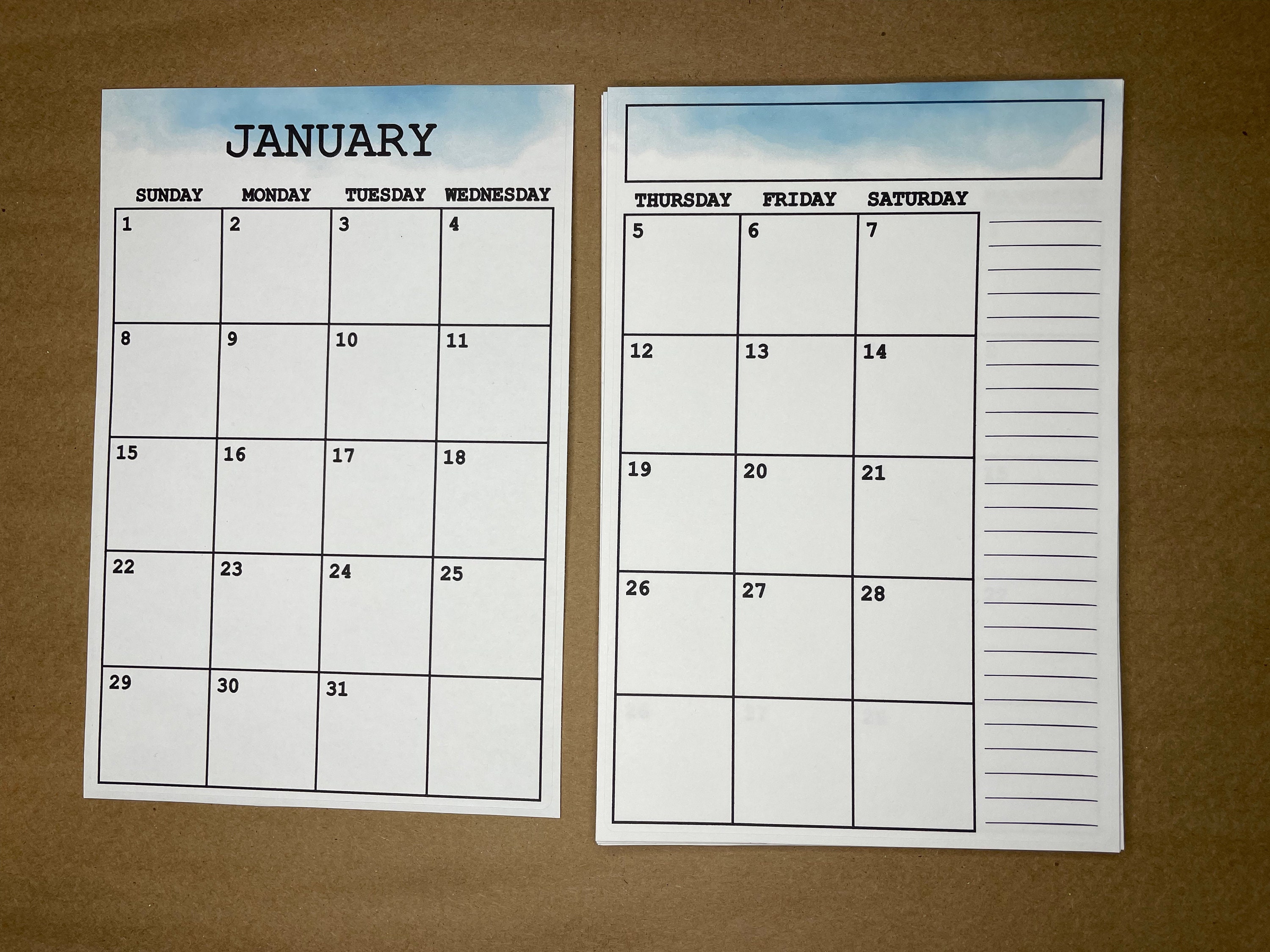 20242025, A5 Calendar Stickers 5x7.5, CHOOSE Start Month, Rainbow