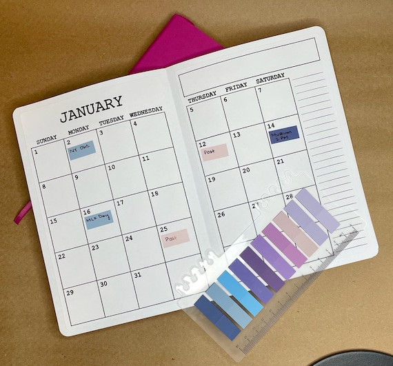 A5 Quarterly Planner Inserts | Q3 July-Sept 2024 Calendar