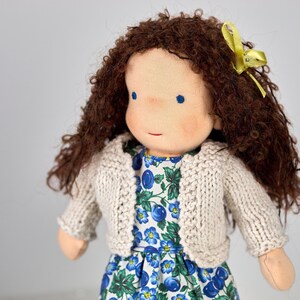 Brown haired doll, Girls room presents, Nursery baby gifted toy, Doll for granddaughter, Handmade dolls-waldorf, Ooak doll