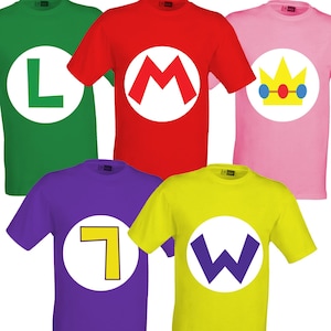 Super Mario Bros Kostüm Shirt 5 Teiliges Set Digital Schnitt Dateien - Design - Cricut - SVG - Silhouette Cameo - PNG - EpS - PDF - DxF - Videospiel