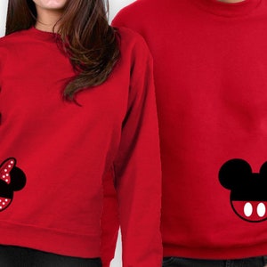 Mickey y Minnie Crewneck Parejas Set Digital Cut Files - Diseño - Cricut - SVG - Silhouette Cameo - PNG - EpS - PDF - DxF - Sudaderas
