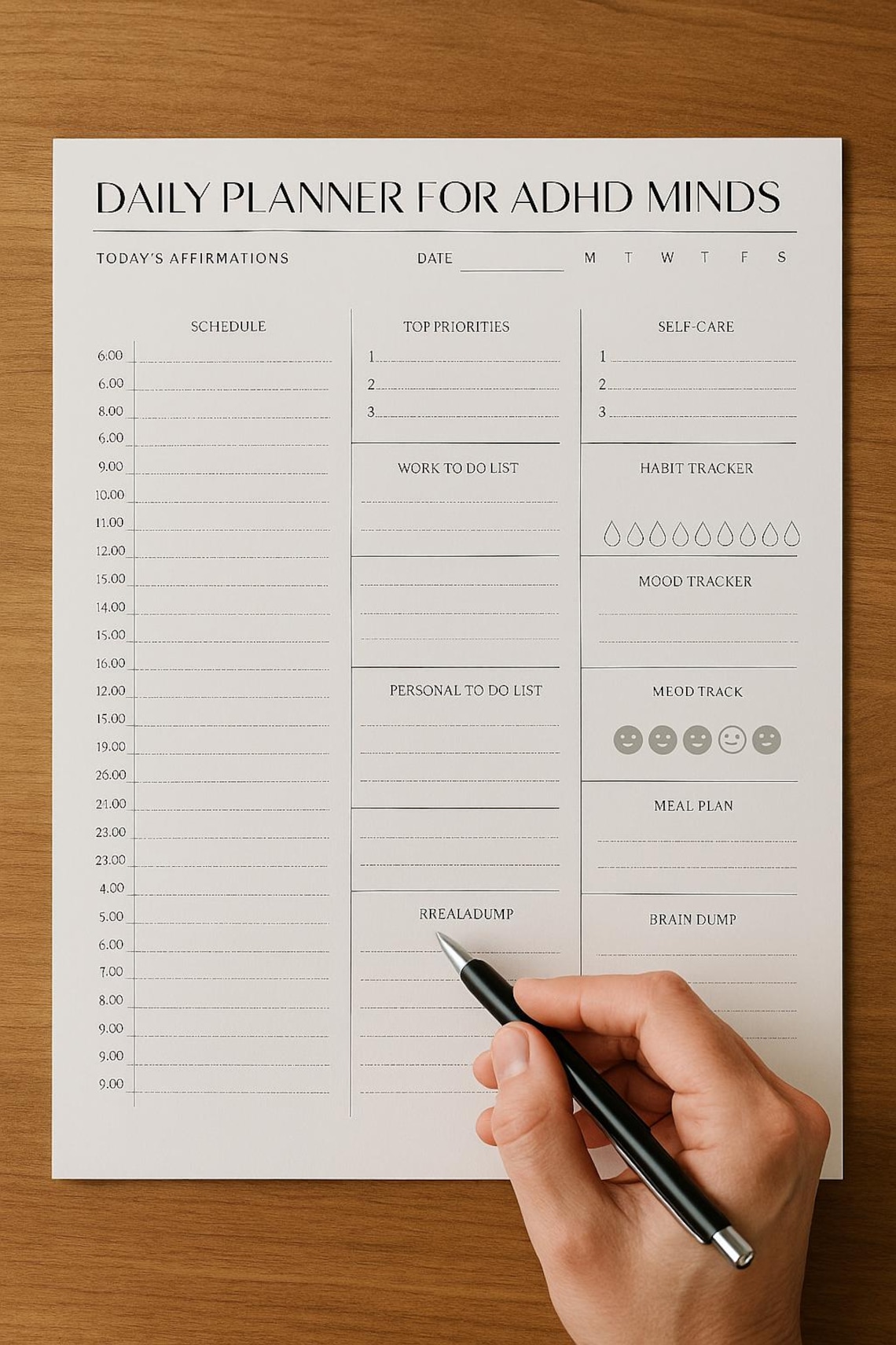 ADHD Daily Planner Printable | Neurodivergent Organizer PDF | Focus ...