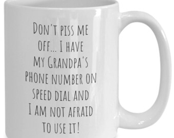 Grandpa mug, Funny Family Coffee Cup, Gift Idea from Grand Children, Present for Grand Son, Daughter, Child, Kid