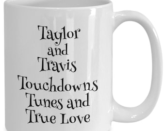 Taylor Swiftie Mug, Travis Kelce Mug, Kelce Swift Collaboration, Taylor and Travis, Swiftie Mech, Swiftie Merch, Tunes and True Love