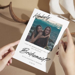 Serez-vous ma demoiselle d’honneur, mariage minimaliste, carte photo de demoiselle d’honneur, proposition de demoiselle d’honneur ou de demoiselle d’honneur, serez-vous mon témoin
