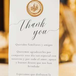 Wedding / Thank You Card Template/ Tarjeta de Agradecimiento/ Minimalist/  Thank You / Editable template / Celebration