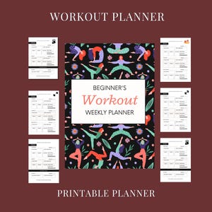 Workout Planner Printable | Fitness Tracker, Gym Log, Exercise Schedule & Goal Setting | PDF Planner | Instant Digital Download